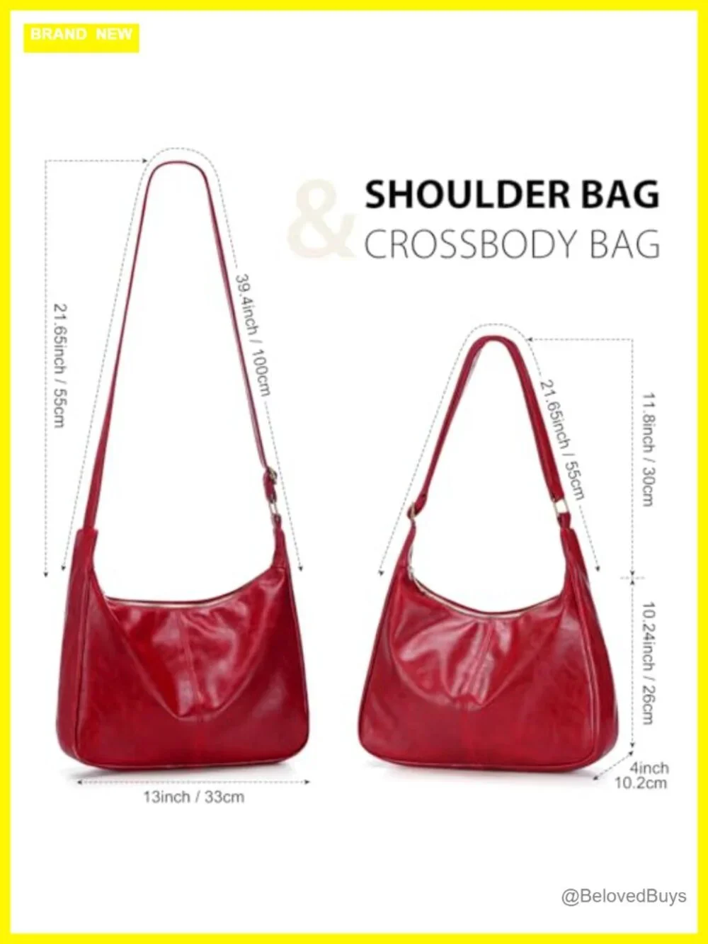 Vegan Leather Slouchy Hobo Bag with Adjustable Strap